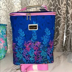 Blue and Pink Floral Cooler Bag